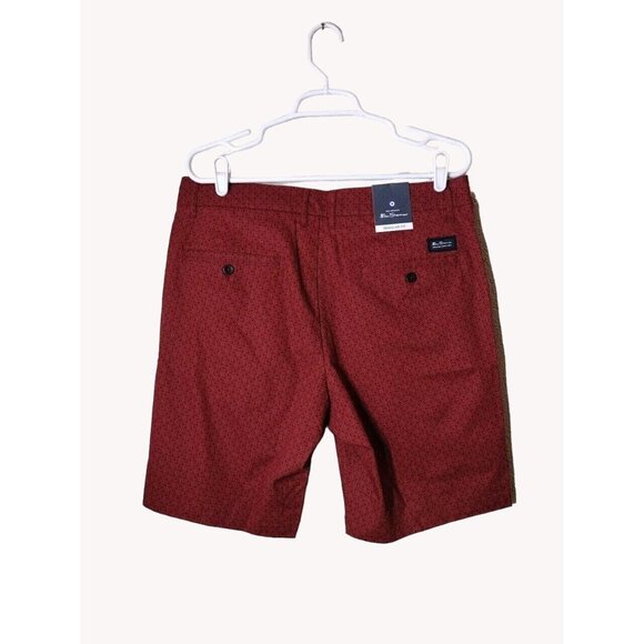 Ben Sherman Shorts Mens 32 Stretch Fit Red Summer - Picture 2 of 16